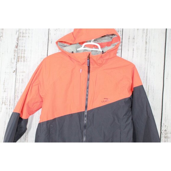 LL Bean Wildcat Waterproof Insulated Ski Jacket Orange Navy Size Medium - Picture 2 of 12